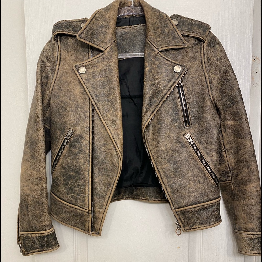 Vintage Leather Moto Jacket
